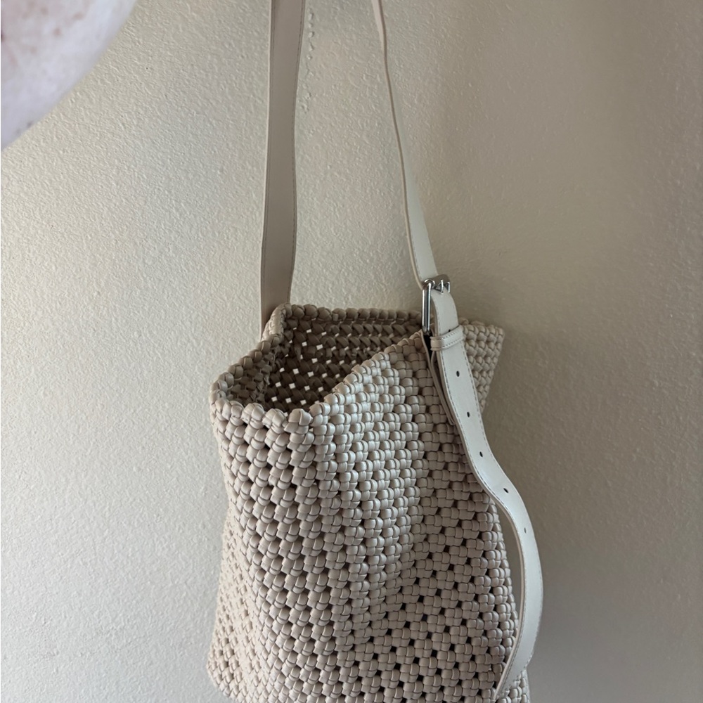 ANTHROPOLOGIE Woven Knot Bag: Faux Leather Cream - Picture 7 of 8